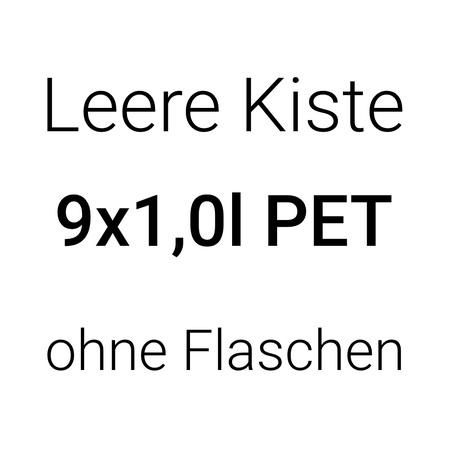 Leere Kiste PET 9x1,0l PET EW ohne Flaschen