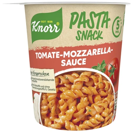 Knorr Pasta Snack Tomaten-Mozzarella-Sauce 72g (Nudeln in Tomaten Käse Sauce)