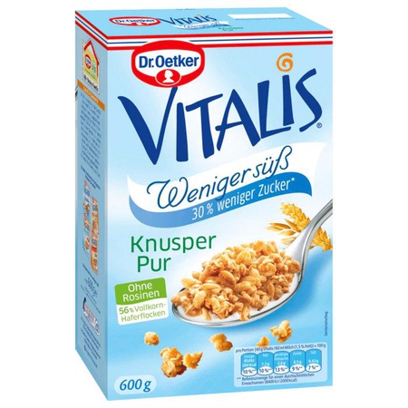Vitalis Knusper Pur weniger süß 600gr