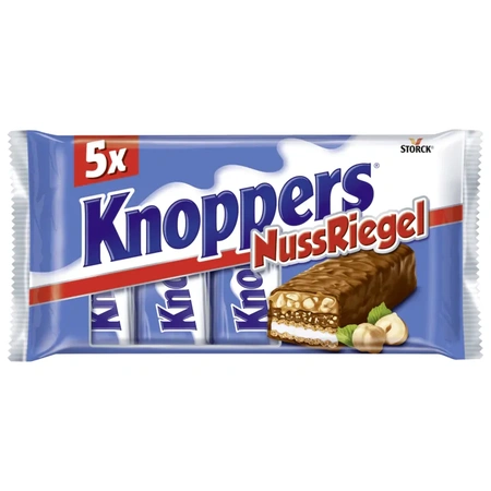 Knoppers Nussriegel 5 Stück 200g - Waffelriegel mit Milchcreme