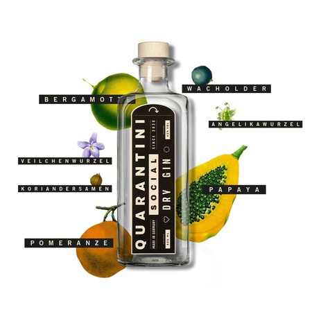 Quarantini Gin Social Dry Gin 42% 0,5l