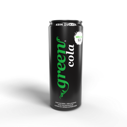 Green Cola Dose 24x0,33l * 0% *0 Zucker , nur 2 Kalorien pro Flasche