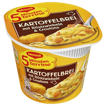 Maggi 5 Minuten Terrine Kartoffelbrei mit Röstzwiebeln & Croutons 56g