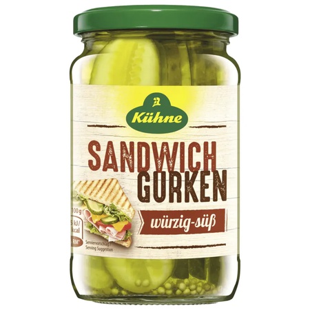 Kühne Sandwich-Gurken würzig-süß 185g (Gurkenscheiben)