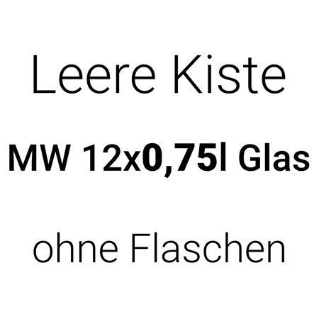 Leere Kiste Glas MW 12x0,75l Neu ohne Flaschen