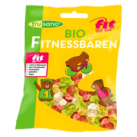 Frusano Bio Fitnessbären vegan 100g - Gummibären Vegan Glutenfrei