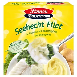 Sonnen Bassermann Mein Seehecht-Filet 400g - Seehecht in Dillsauce Kartoffelpüree und Spinat