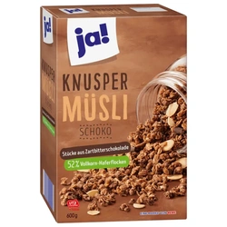 ja! Knusper Müsli Schoko 600g - Gebackenes Müsli mit 5% Zartbitterschokolade