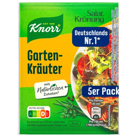 Knorr Salatkrönung Gartenkräuter 40g - würzig 5er Pack