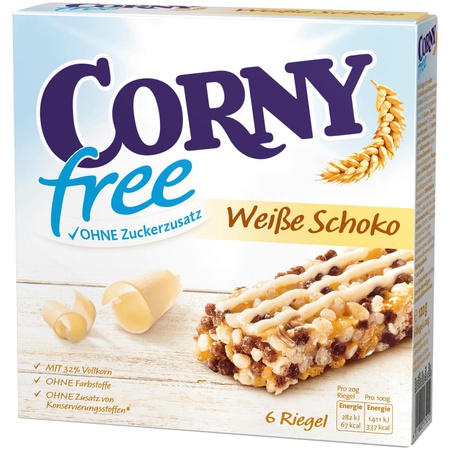 Corny Free Müsliriegel Weiße Schokolade 6x20g - Müsliriegel mit weißer Schokolade