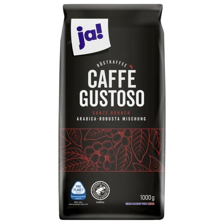 ja! Caffè Gustoso Ganze Bohnen 1kg - Röstkaffee Arabica Robusto Mischung