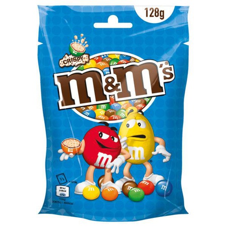 M&M'S Crispy Schokobonbons 128g (Knusperreiskern in Milchschokolade)