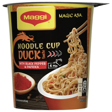 Maggi Asia Noodle Cup Duck 63g - Geschmack Ente, 21,5% Sonnenblumenöl