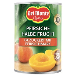 Del Monte Pfirsiche Halbe Frucht - Obstkonserve  gezuckert mit Pfirsichmark,  235g