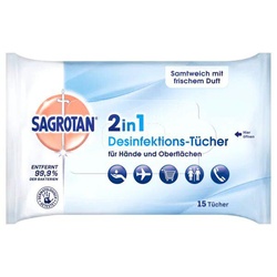 Sagrotan Desinfektions-Tücher 2in1 15 Stück