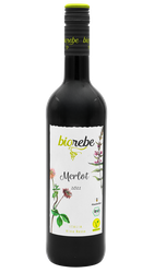 Biorebe Rotwein Merlot IGP trocken bio vegan 0,75l (Bio-Rotwein, Italien)
