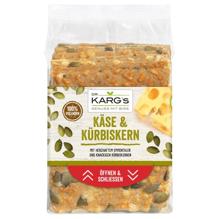 Dr. Karg's Vollkorn-Knäckebrot Käse & Kürbiskern