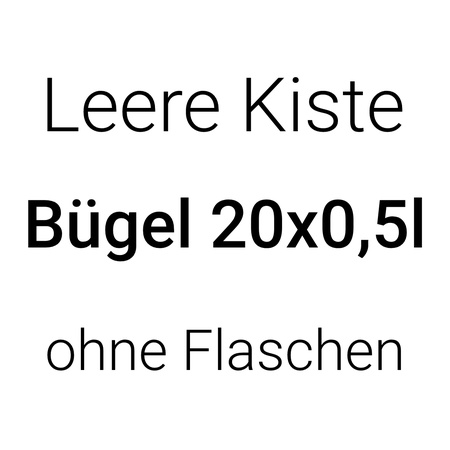 Leere Kiste Bügel 20x0,5l ohne Flaschen