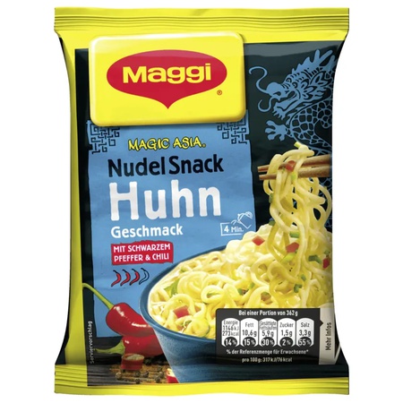 Maggi Magic Asia Nudel Snack Huhn 62g - asiatisch gewürzt, 16% Sonnenblumenöl