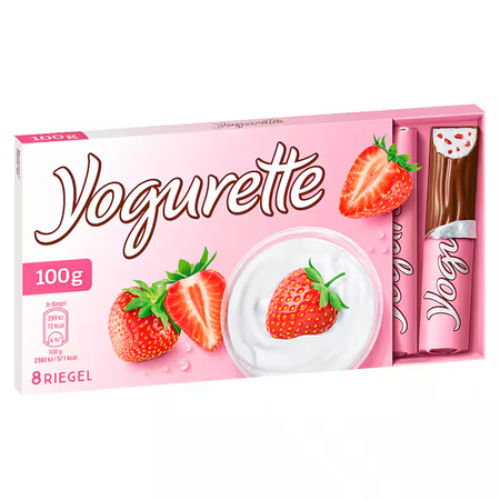 Yogurette Erdbeere Schokolade 8 Stück 100g