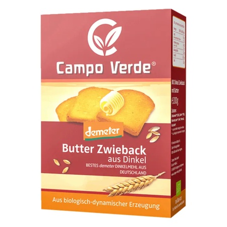 Campo Verde Butterzwieback Dinkel 200g (Bio Demeter)