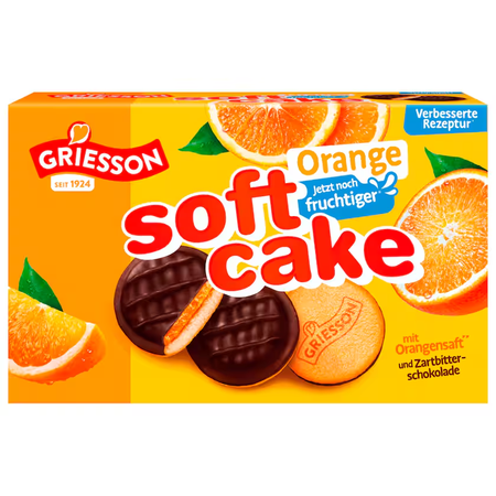 Griesson Soft Cake Orange 300g - Zartes Gebäck mit fruchtiger Füllung und Schokolade
