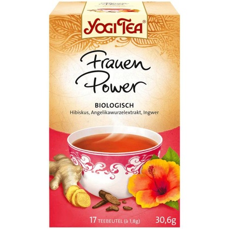 Yogi Frauenpower Bio-Tee Bio 30,6gr -Hibiskus, Minze, Himbeerm Zimt, Inwer,  17 Beutel