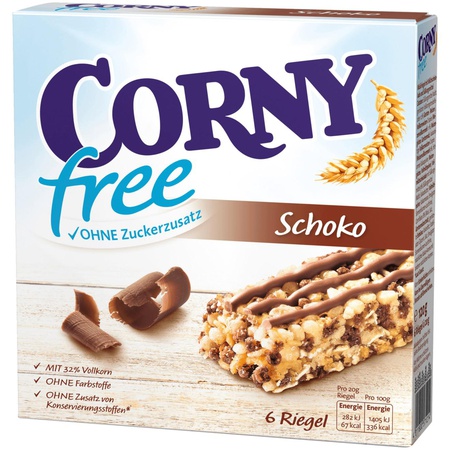 Corny Free Schoko 6x20g - Müsliriegel mit Milchschokolade