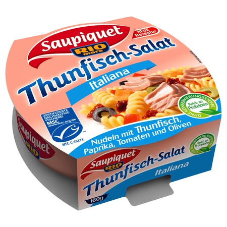 Saupiquet  Thunfisch-Salat Italiana 160g - Rio Mare, Salat aus Gemüse Nudeln und Thunfisch