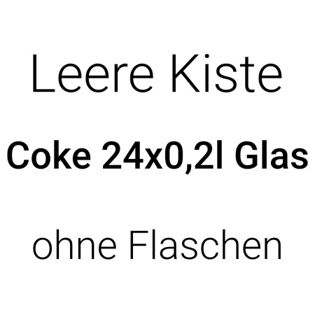 Leere Kiste Coke 24x0,2l Glas ohne Flaschen