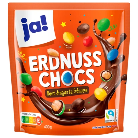 ja! Erdnuss Chocs Bunt 400g - Erdnusskerne in Milchschokolade