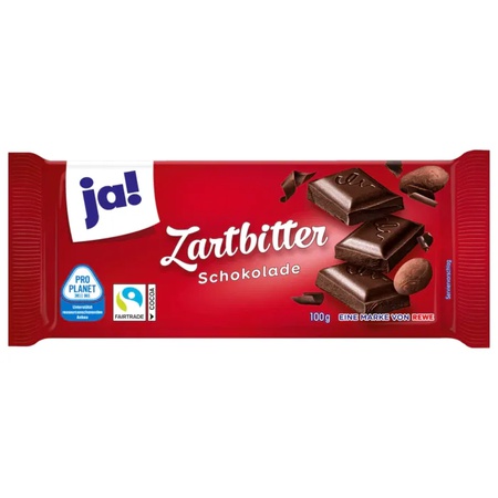 ja! Zartbitter-Schokolade 100g