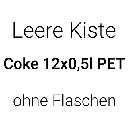 Leere Kiste Coke 12x0,5l PET ohne Flaschen