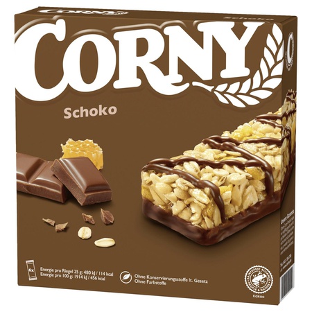 Corny Schoko 6x25g - Müsliriegel mit Milchschokolade