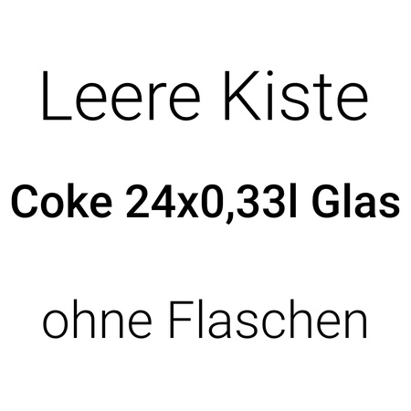 Leere Kiste Coke 24x0,33l Glas ohne Flaschen