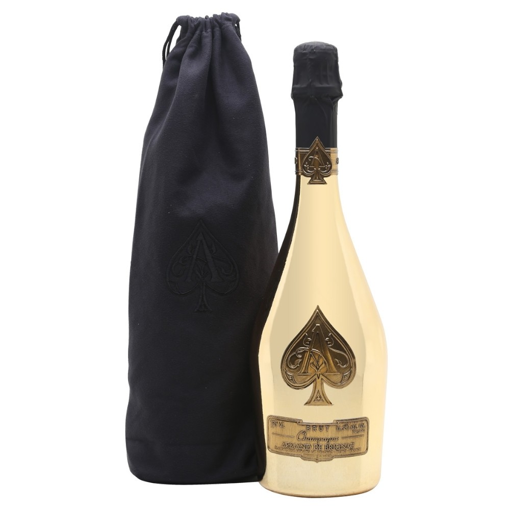 Armand de Brignac ゴールド750ml ベルベットバッグ付き Armand de Brignac Brut Gold in Velvet Bag 0,75l